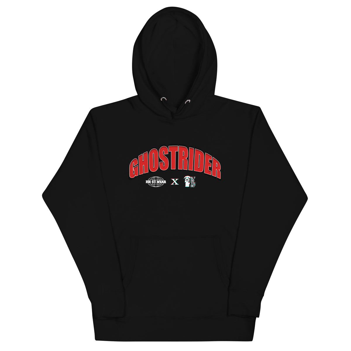 Hurt.Biker x Ghostrider Don't Get Caught collab hoodie, black, front